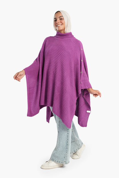 Poncho with Shoulder Buttons