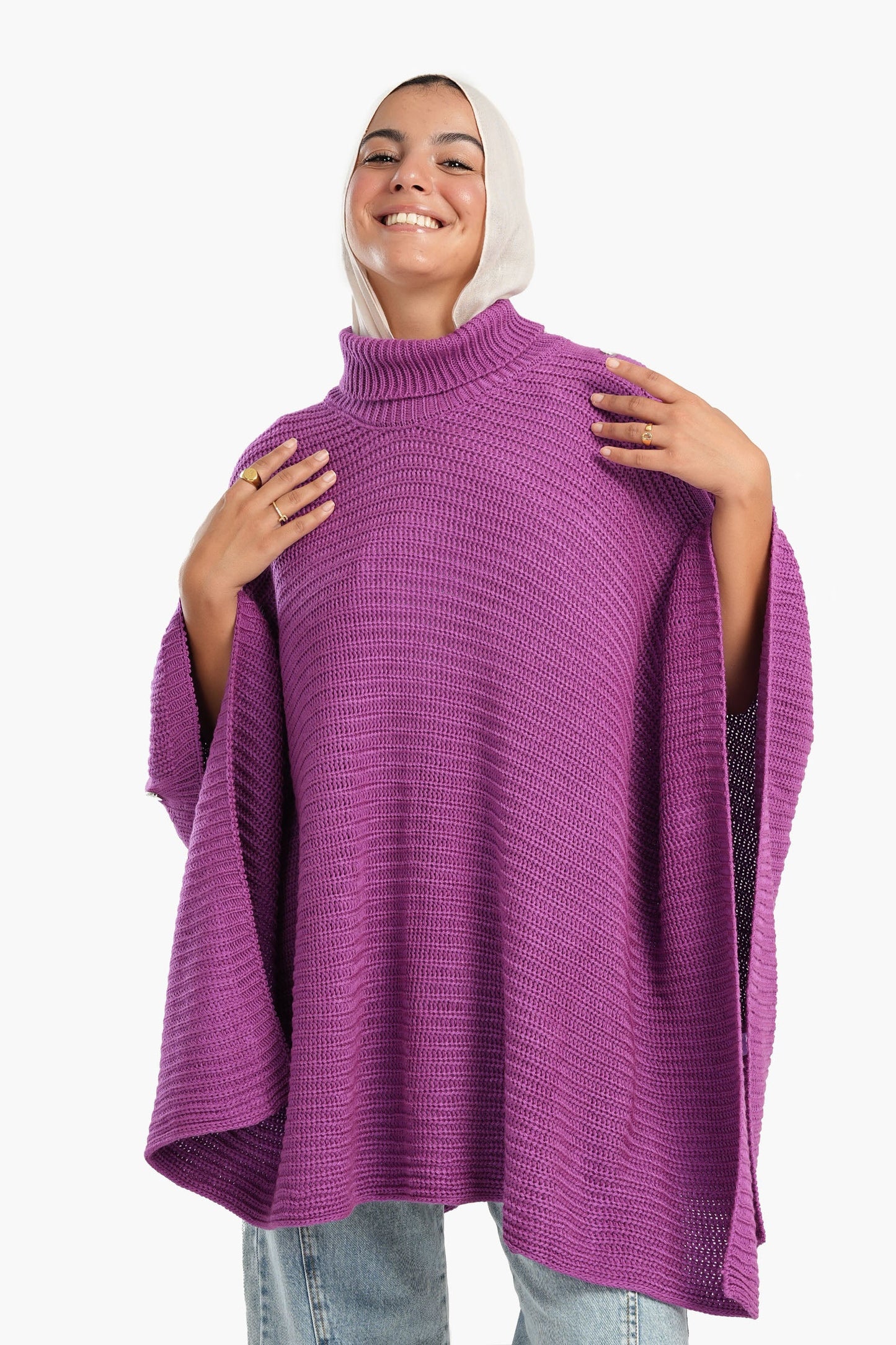 Poncho with Shoulder Buttons