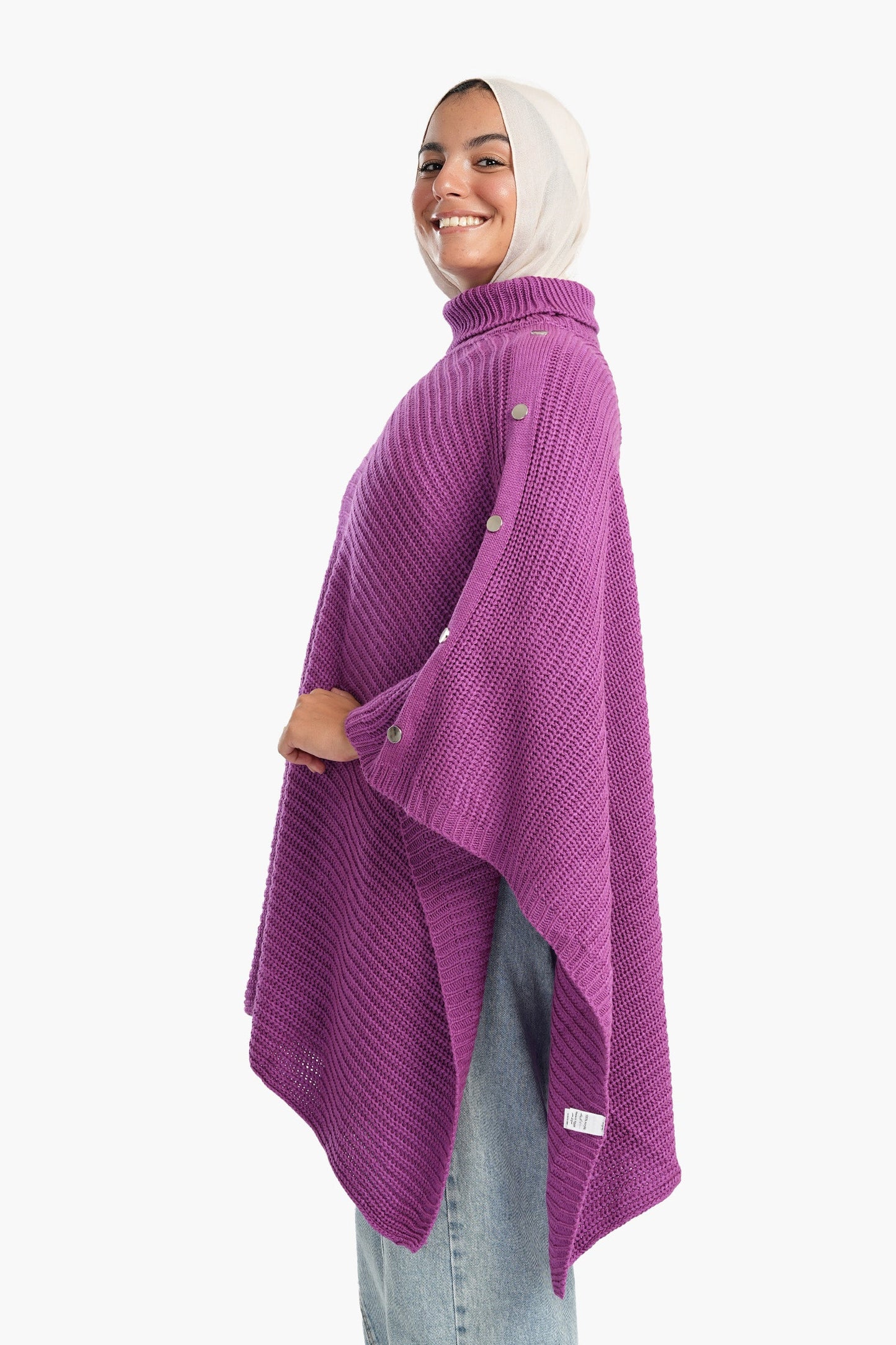 Poncho with Shoulder Buttons