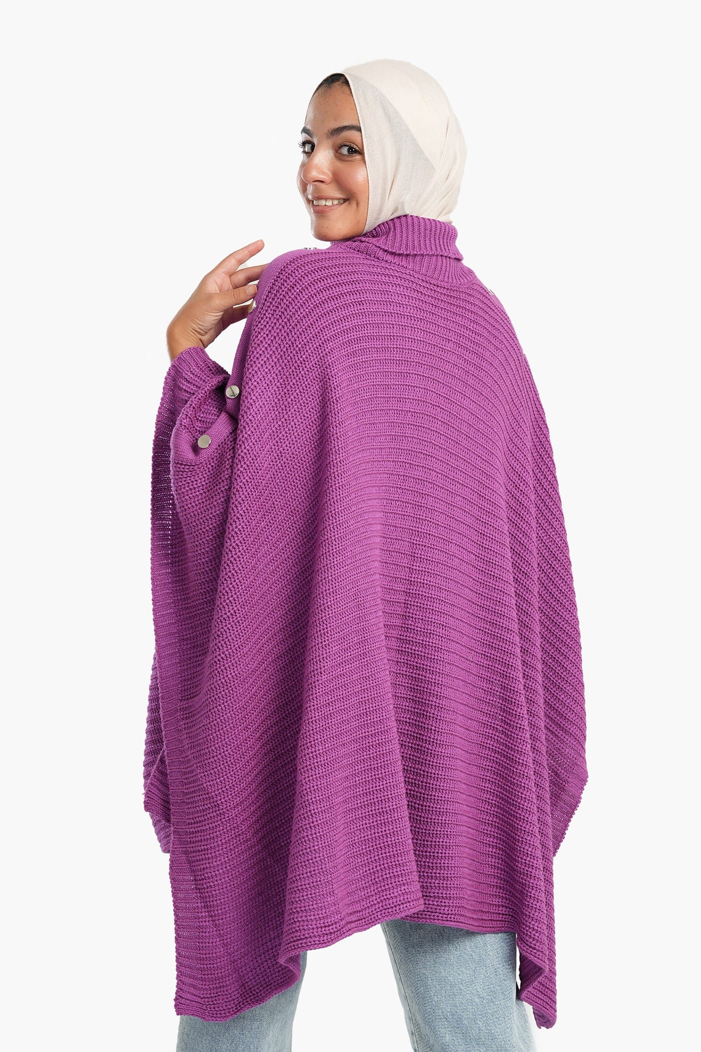 Poncho with Shoulder Buttons