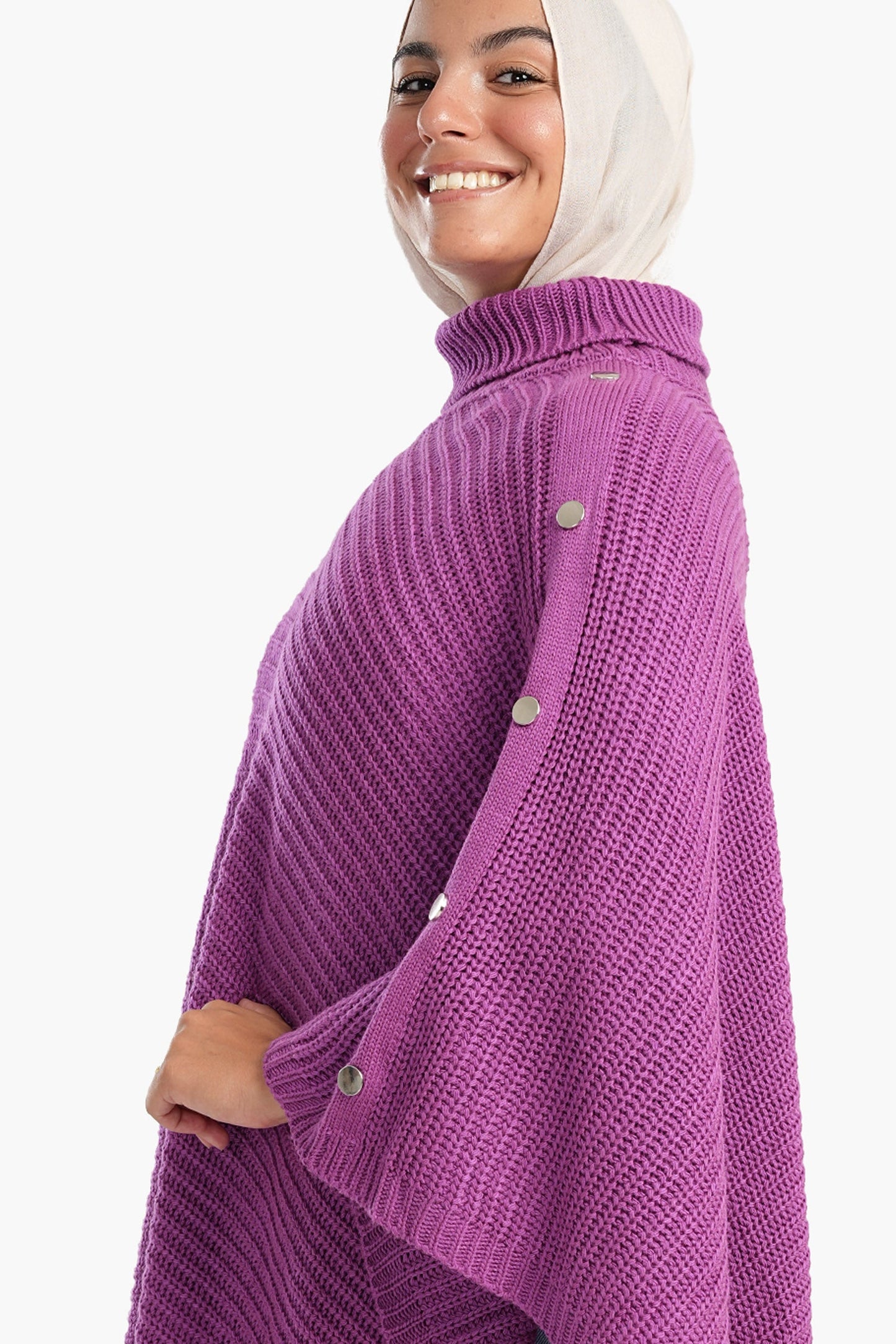 Poncho with Shoulder Buttons