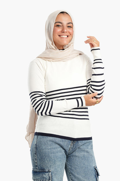 Wool Pullover with Stripes