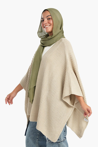 Knitted Wool Poncho