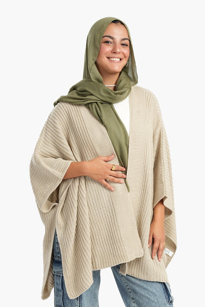 Knitted Wool Poncho