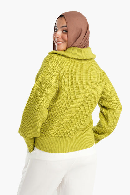 Lime Knitted Cardigan