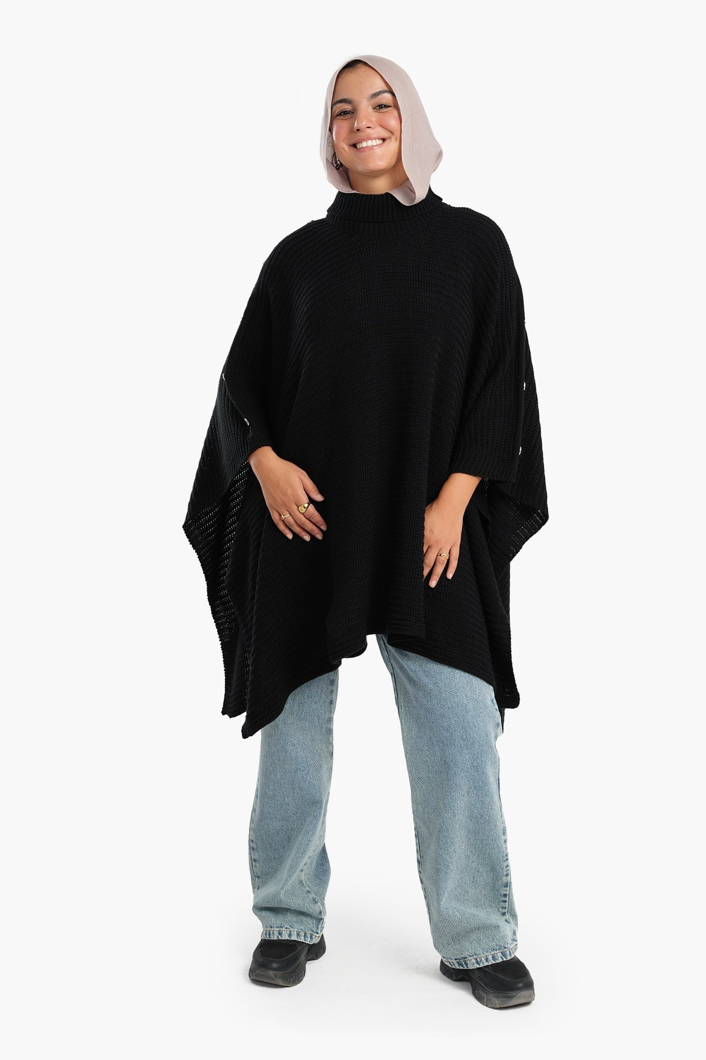 Poncho with Shoulder Buttons