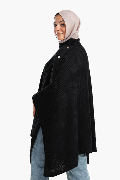 Poncho with Shoulder Buttons