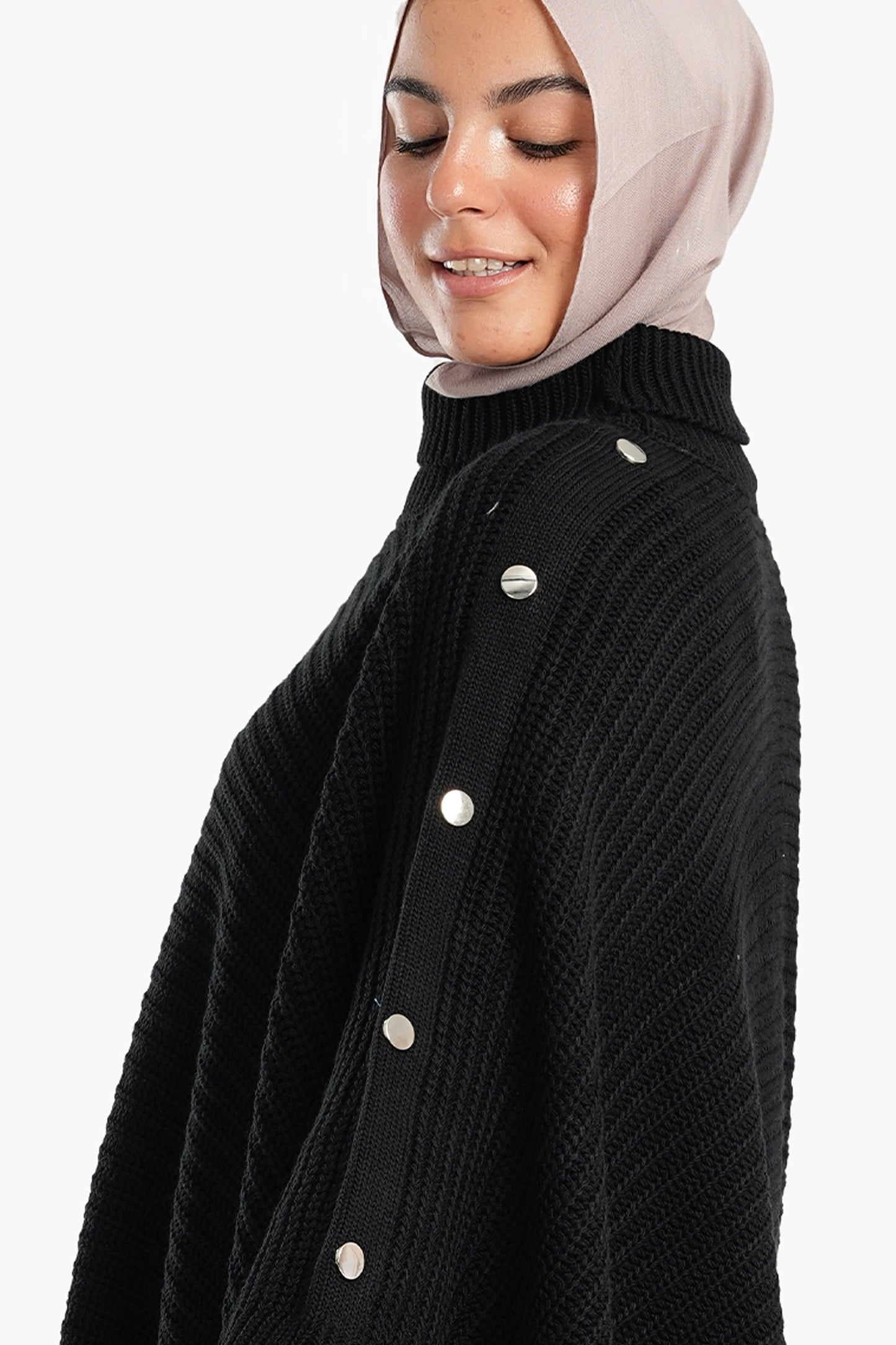 Poncho with Shoulder Buttons