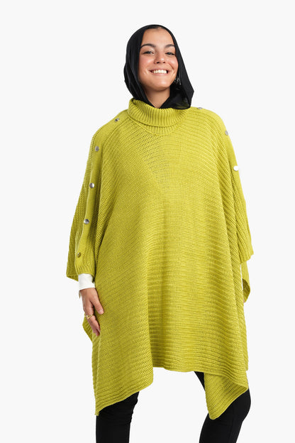 Poncho with Shoulder Buttons