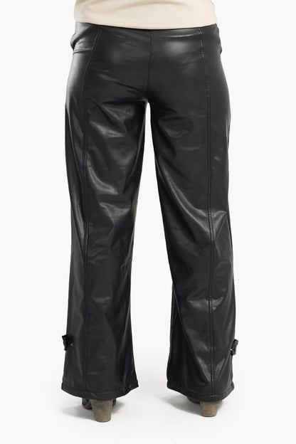 Wide Leg Leather Pants