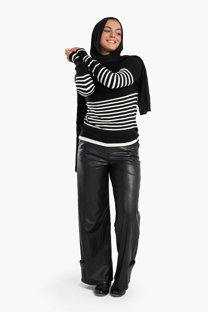 Wool Pullover with Stripes