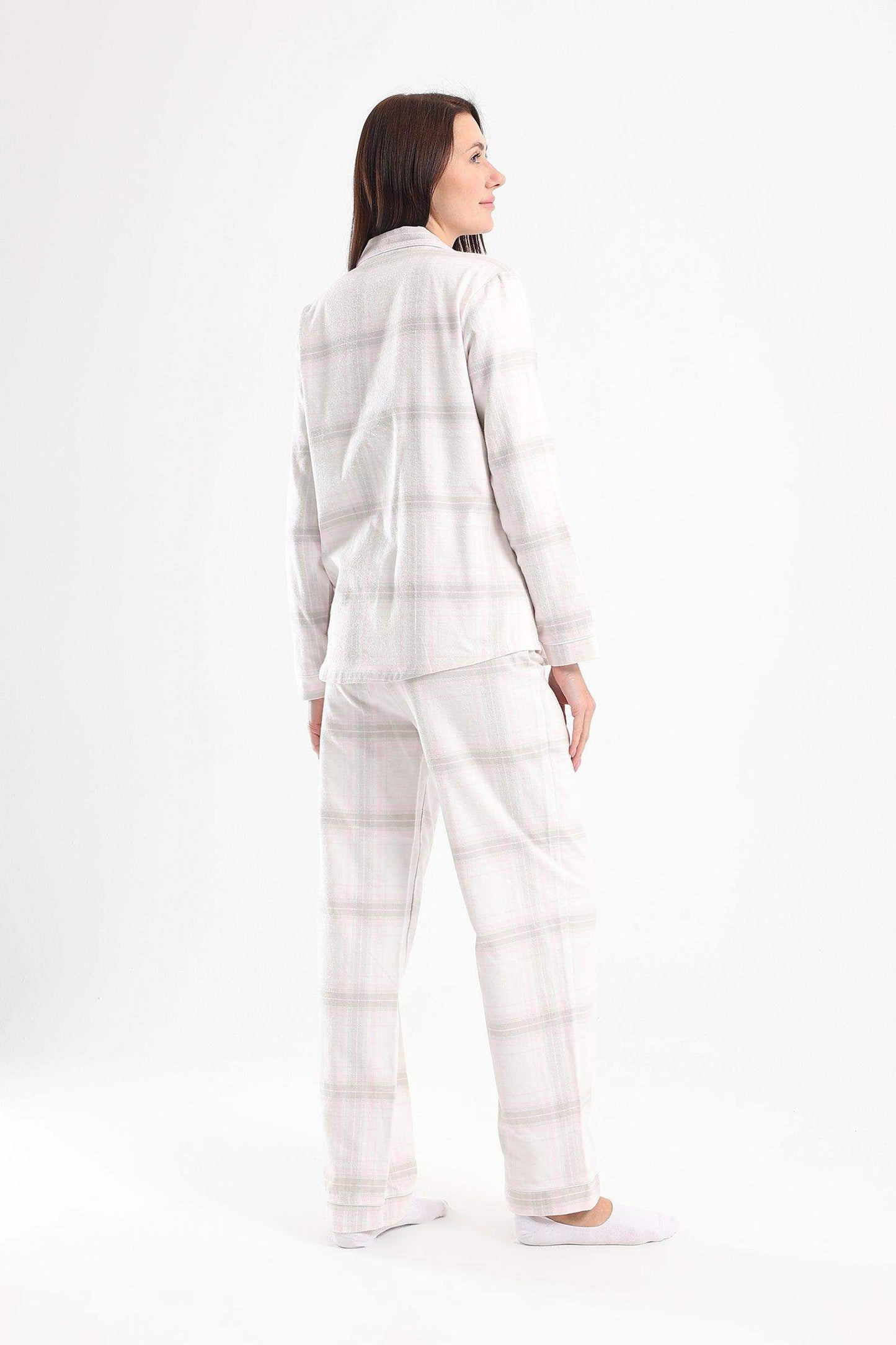 Checkered Long Sleeves Pyjama Set - Carina - ÙƒØ§Ø±ÙŠÙ†Ø§