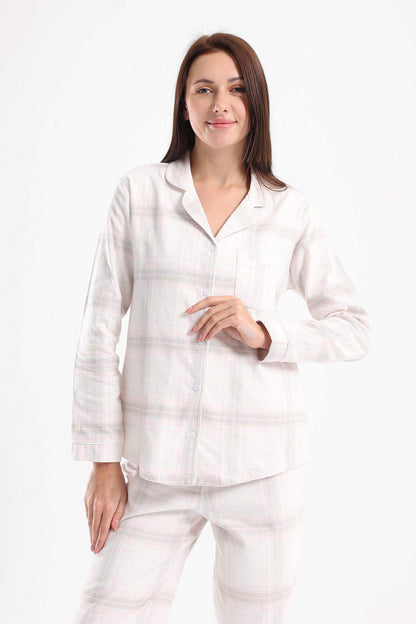 Checkered Long Sleeves Pyjama Set - Carina - ÙƒØ§Ø±ÙŠÙ†Ø§