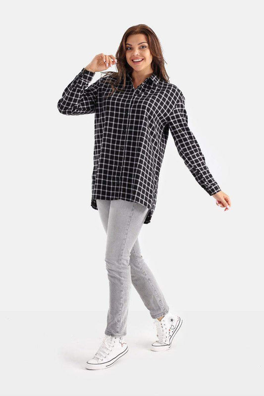 Checks Wool Shirt - Carina - ÙƒØ§Ø±ÙŠÙ†Ø§