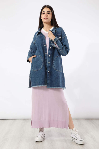 Chest Flap Pocket Denim Jacket - Carina - ÙƒØ§Ø±ÙŠÙ†Ø§