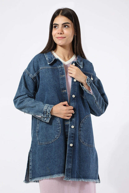 Chest Flap Pocket Denim Jacket - Carina - ÙƒØ§Ø±ÙŠÙ†Ø§