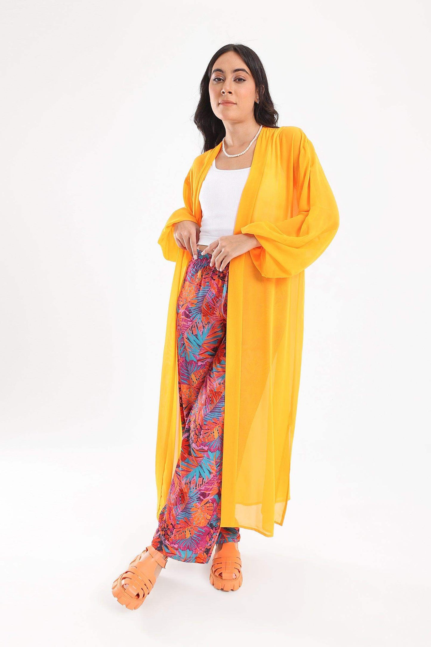 Chiffon Kimono with Side Slits - Carina - ÙƒØ§Ø±ÙŠÙ†Ø§