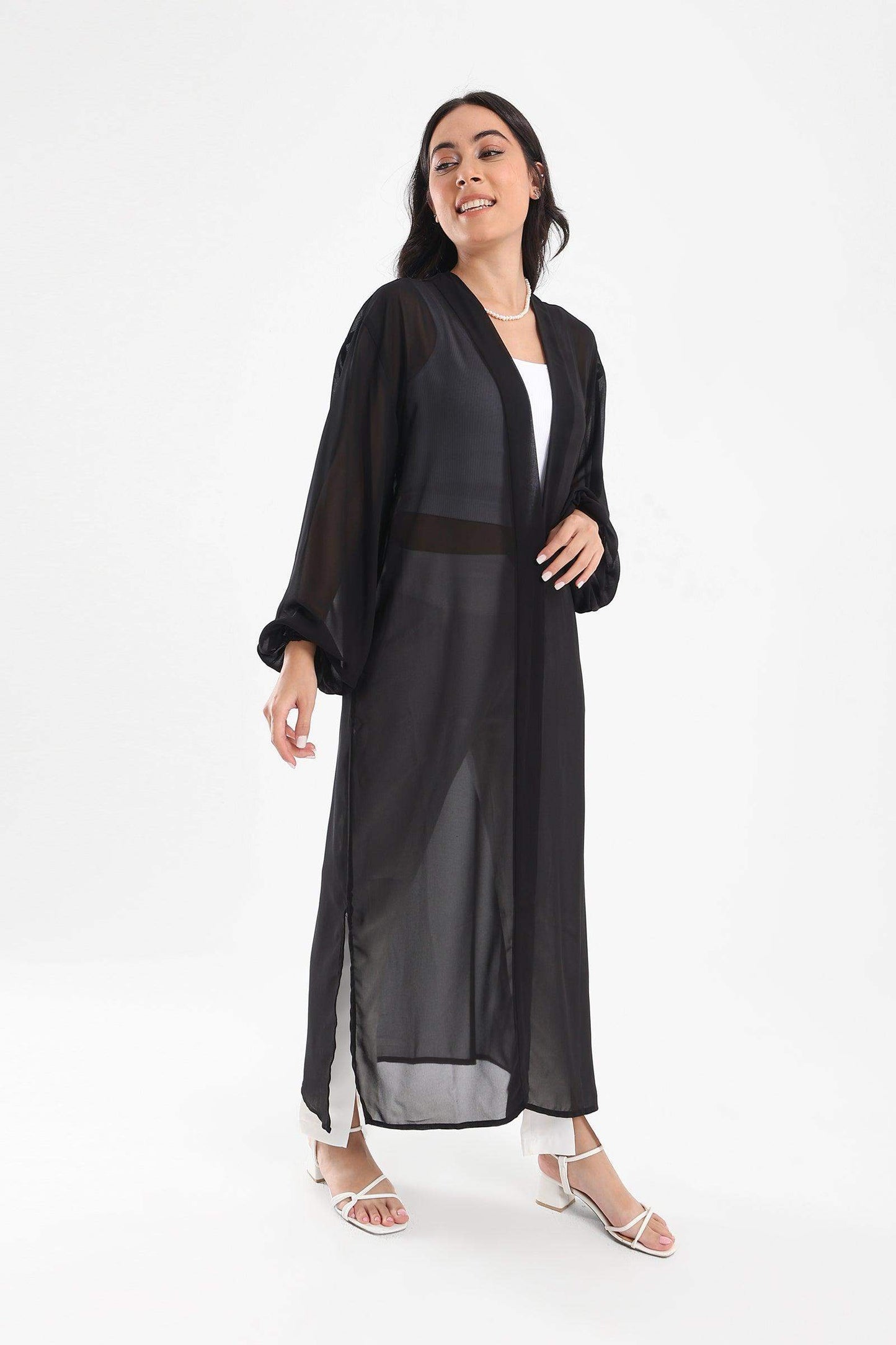 Chiffon Kimono with Side Slits - Carina - ÙƒØ§Ø±ÙŠÙ†Ø§