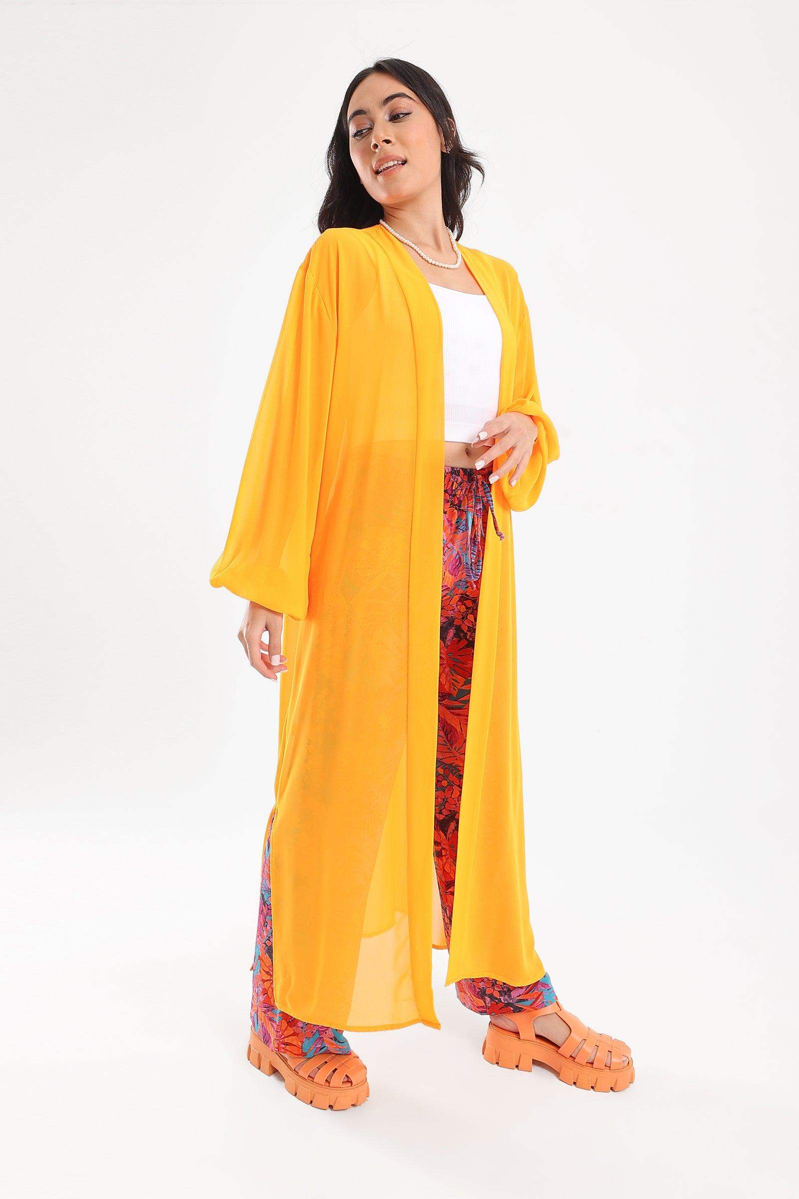 Chiffon Kimono with Side Slits - Carina - ÙƒØ§Ø±ÙŠÙ†Ø§