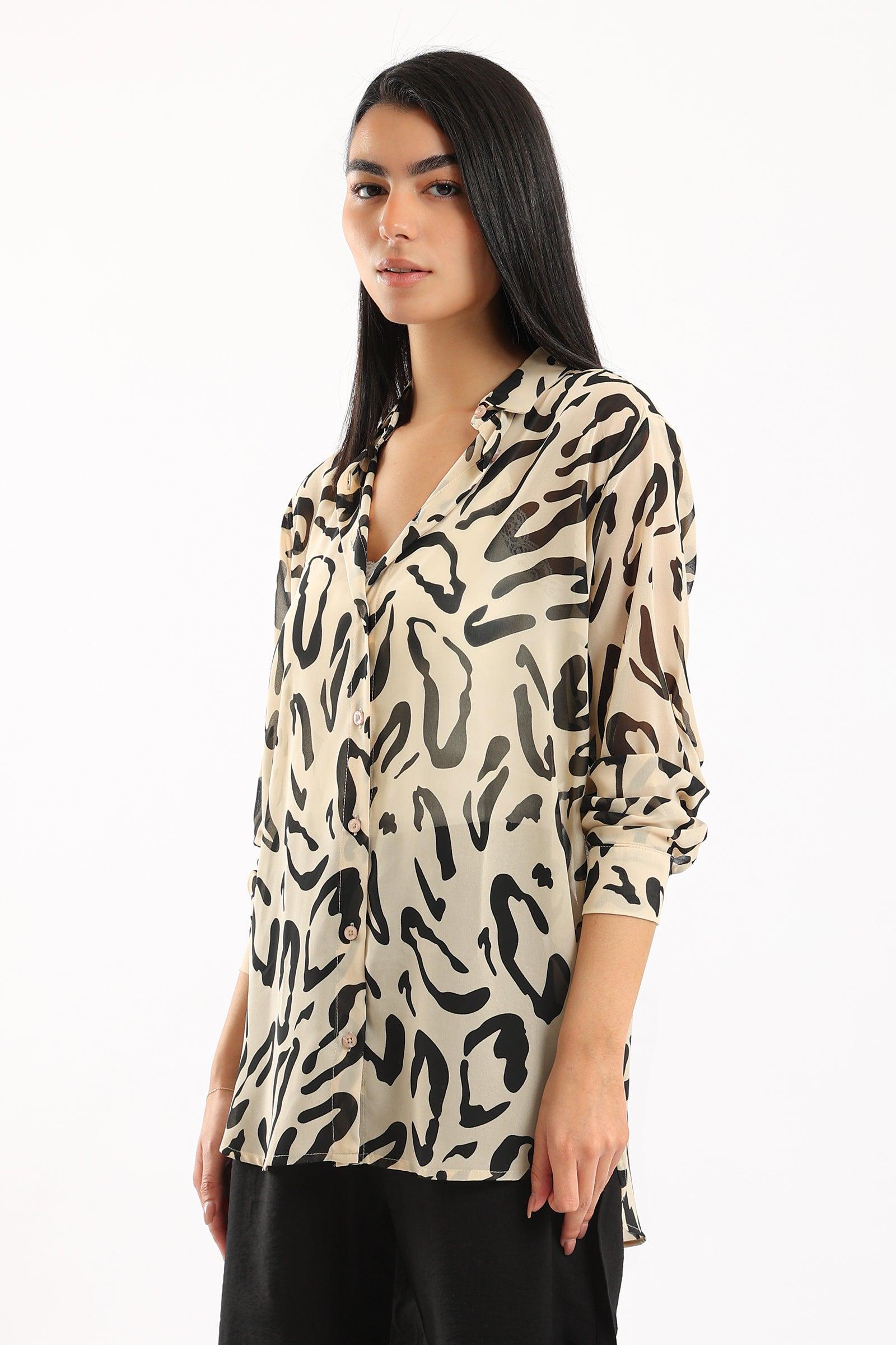 Chiffon Printed Shirt - Clue Wear