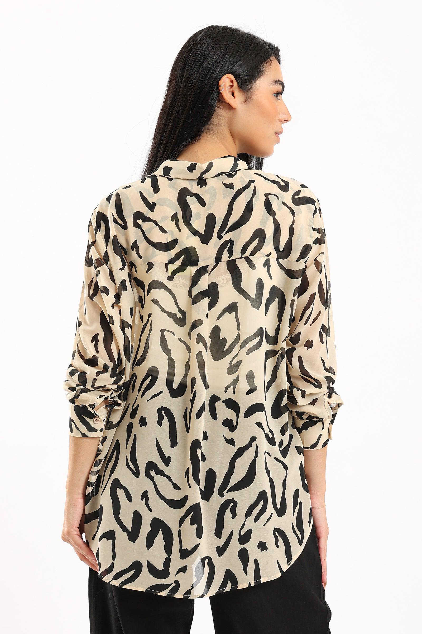 Chiffon Printed Shirt - Clue Wear