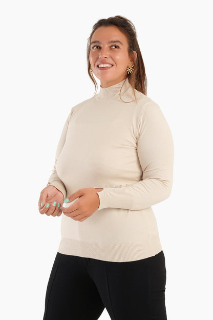 Basic Pullover with Ribbed Cuffs