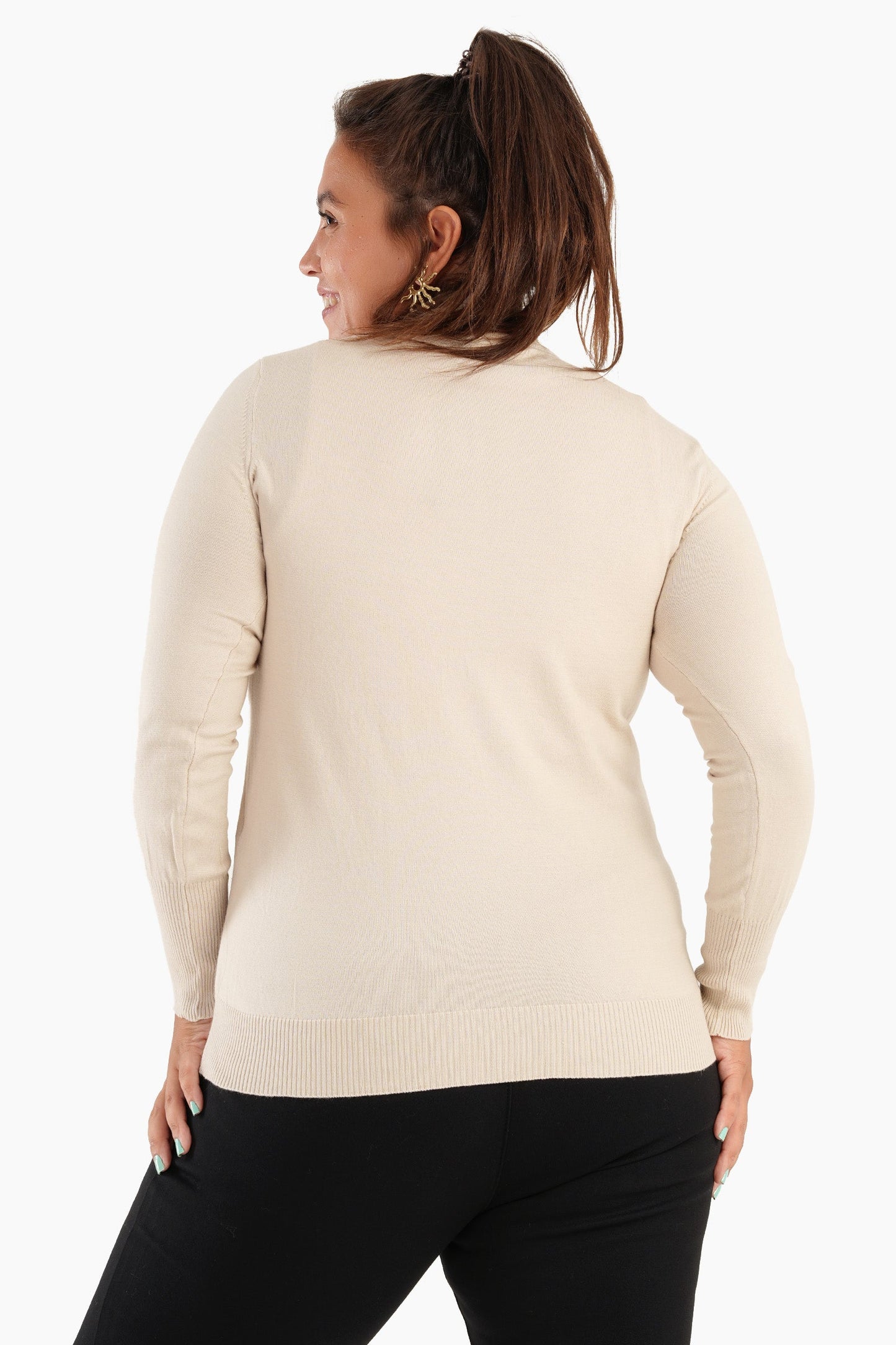 Basic Pullover with Ribbed Cuffs