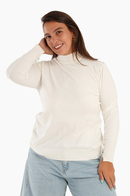 Basic Pullover with Ribbed Cuffs