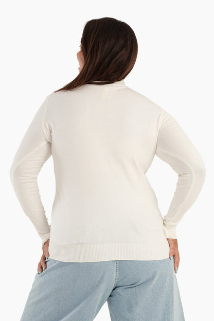 Basic Pullover with Ribbed Cuffs