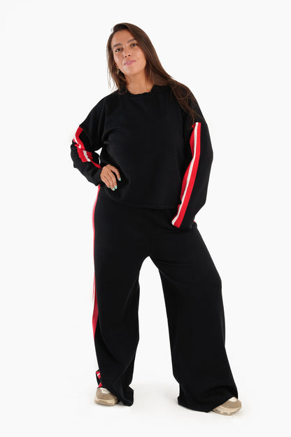 Black Wool Lounge Pants