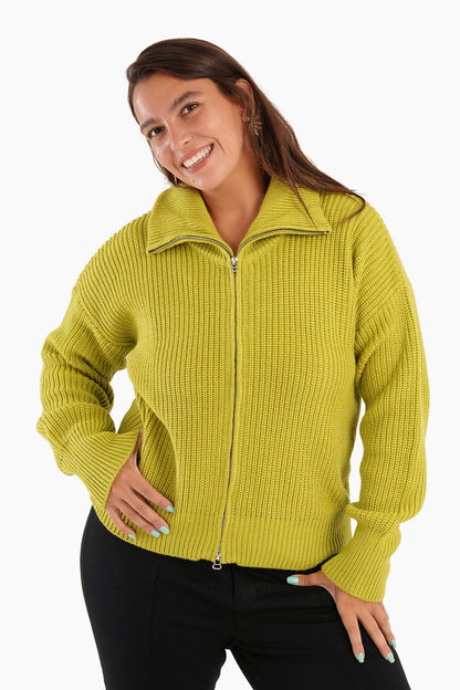 Lime Knitted Cardigan