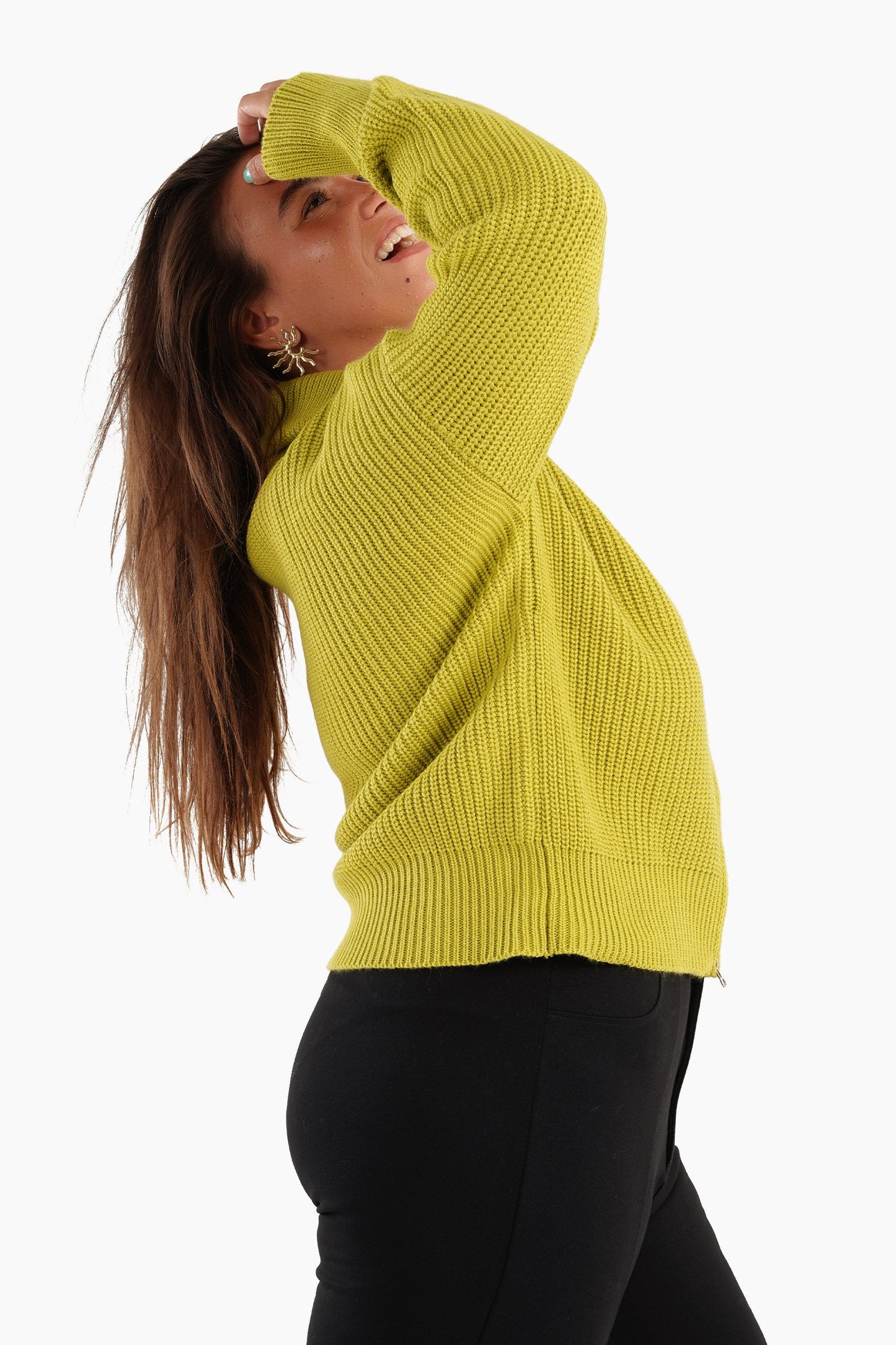 Lime Knitted Cardigan