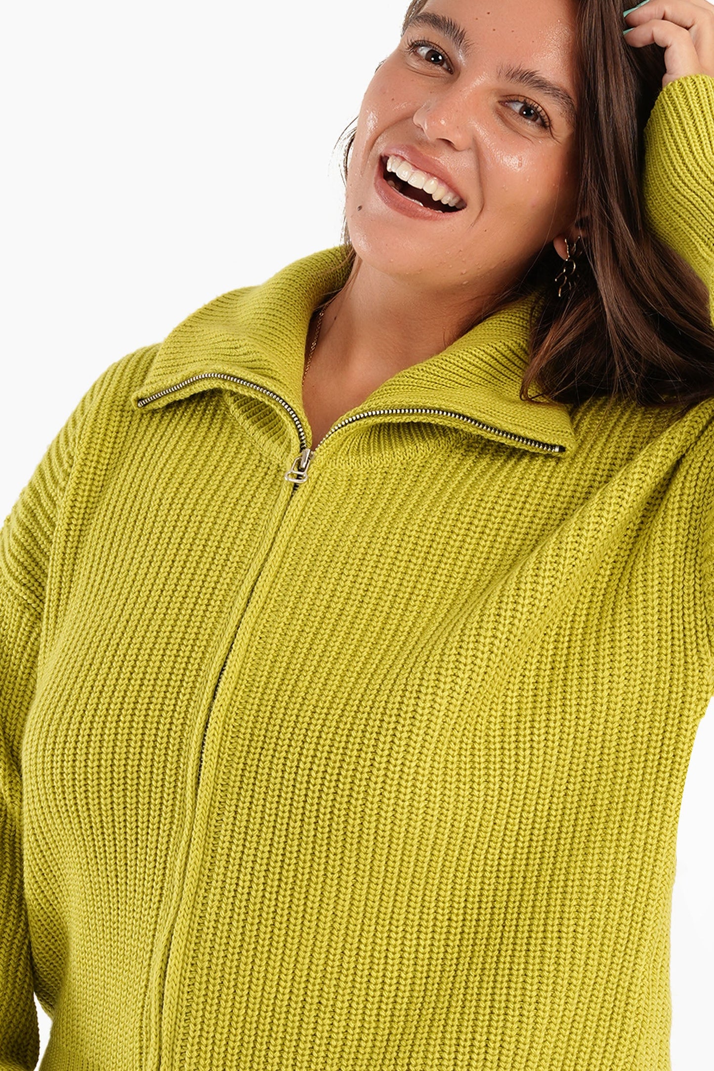 Lime Knitted Cardigan