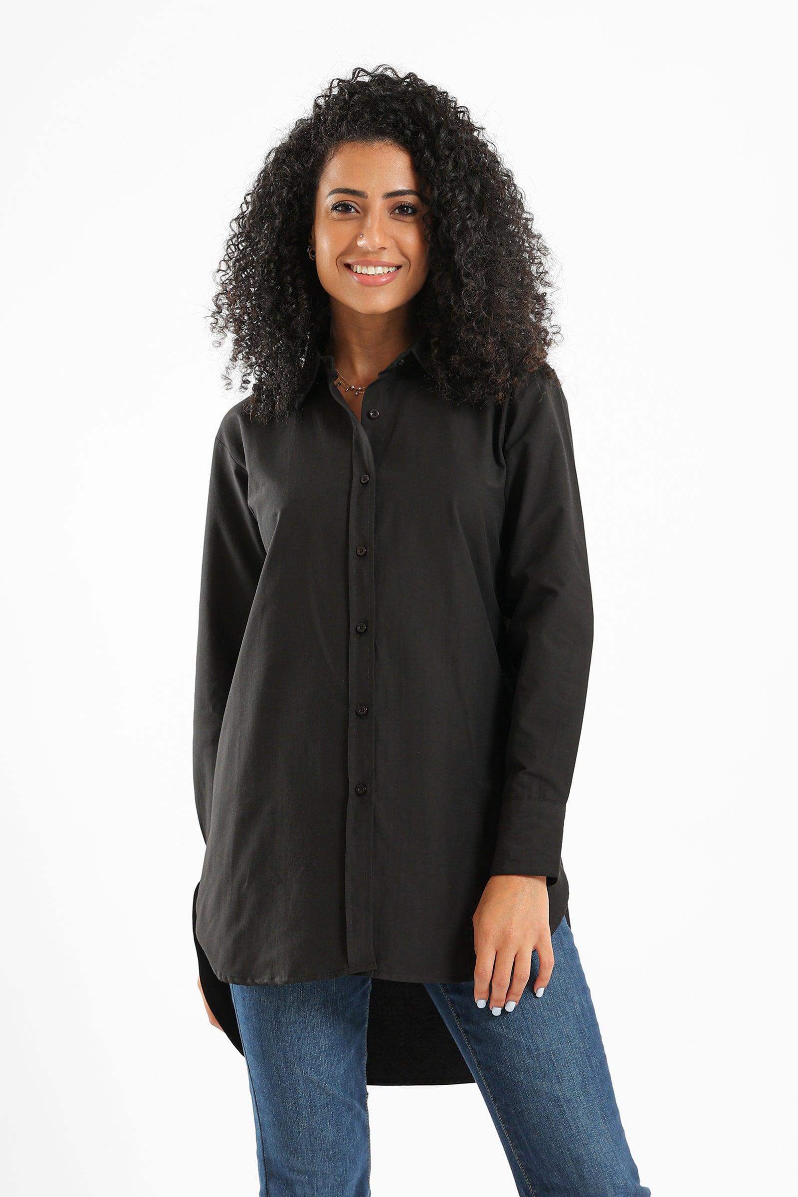 Collared High Low Shirt - Carina - ÙƒØ§Ø±ÙŠÙ†Ø§