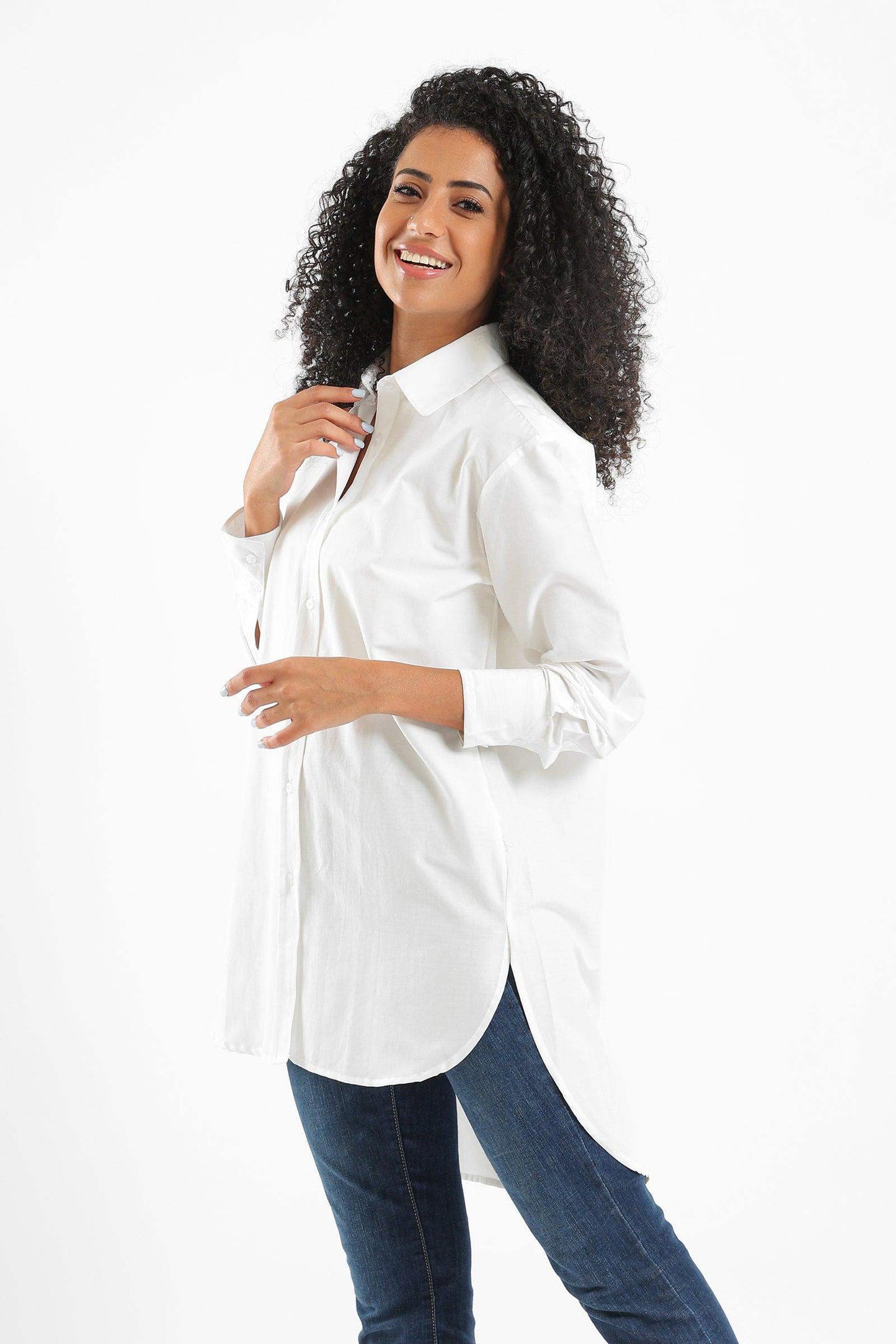 Collared High Low Shirt - Carina - ÙƒØ§Ø±ÙŠÙ†Ø§