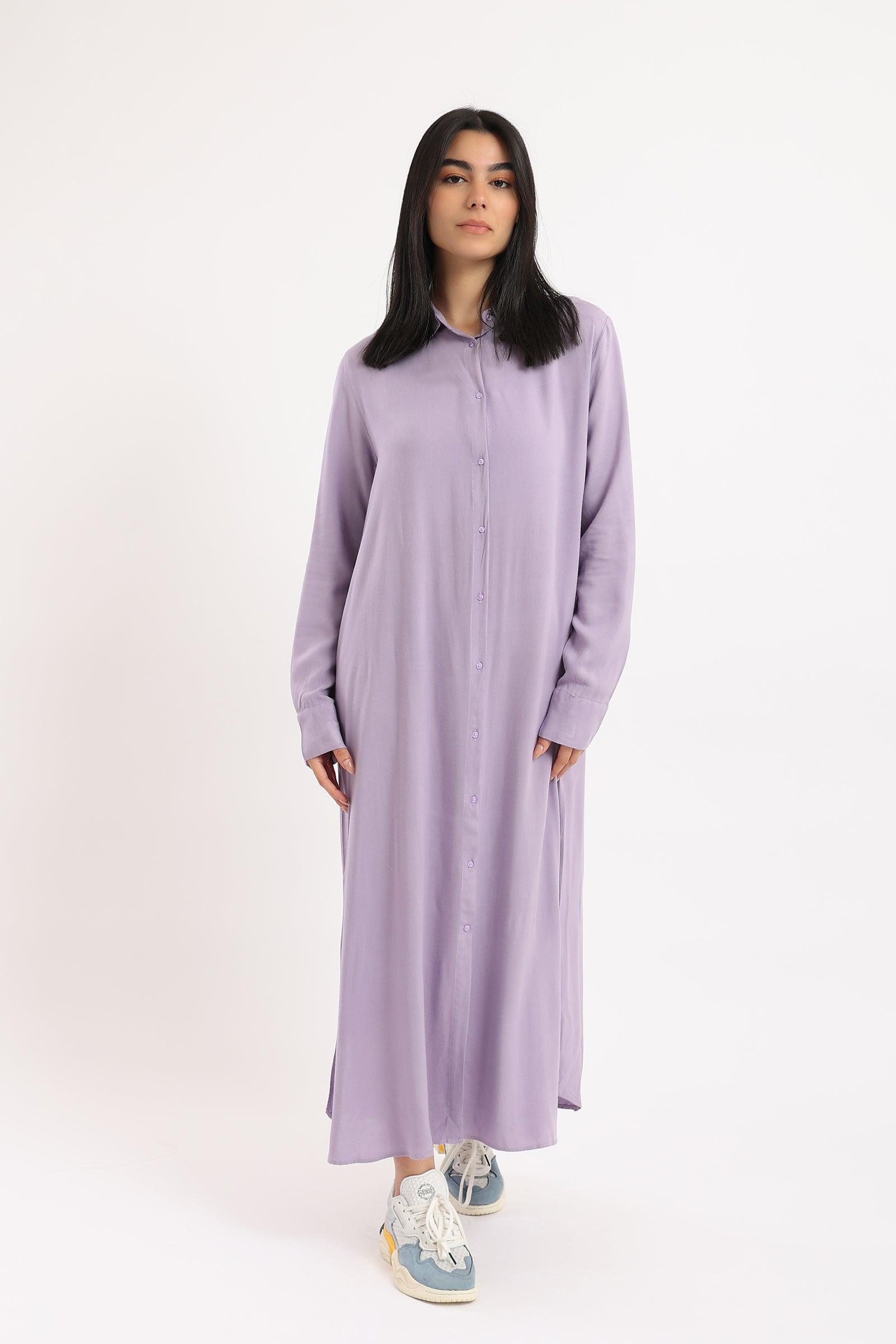 Collared Maxi Shirt Dress - Clue Wear