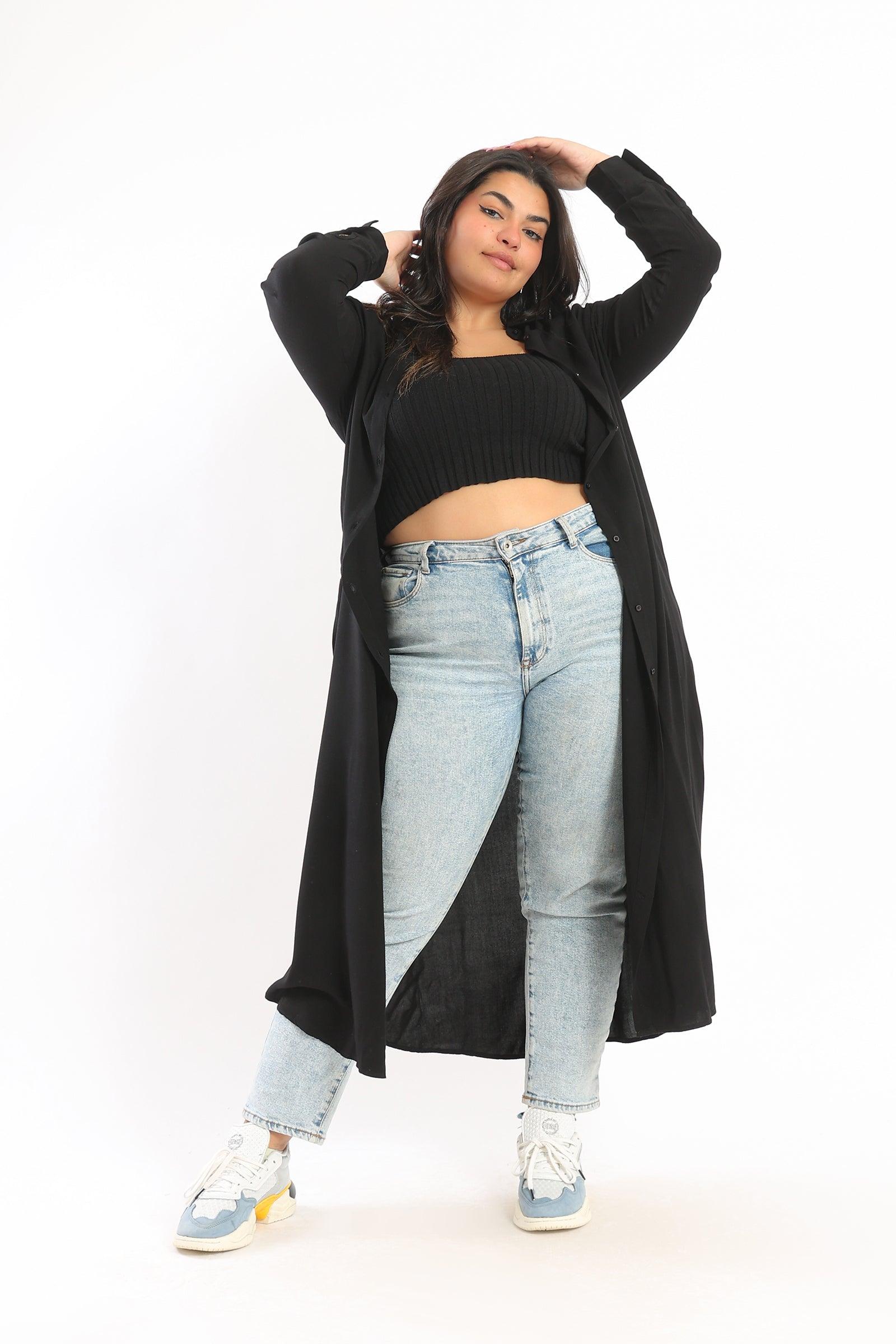 Collared Maxi Shirt Dress - Clue Wear
