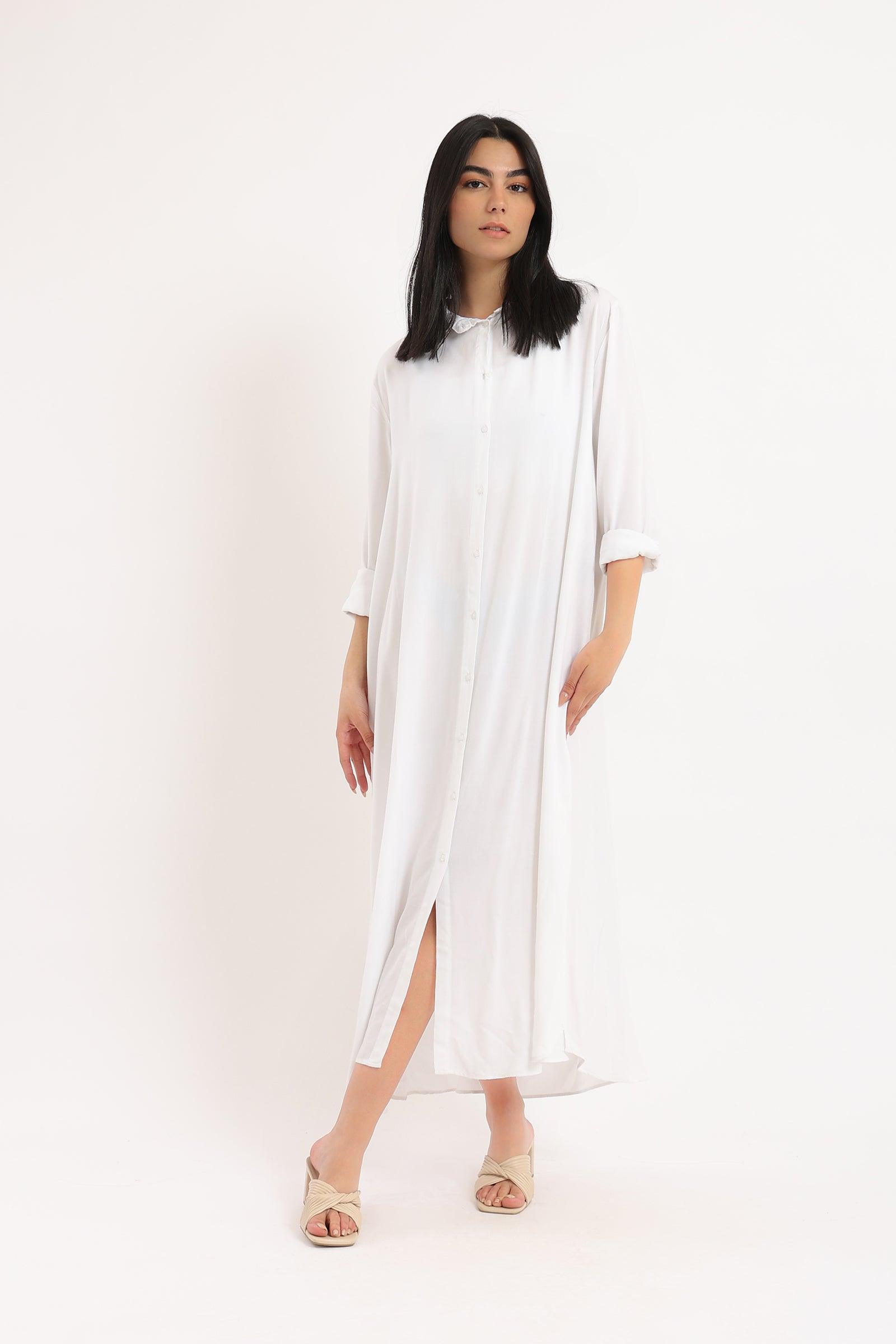 Collared Maxi Shirt Dress - Clue Wear