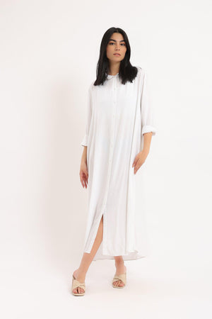 Collared Maxi Shirt Dress - Clue Wear