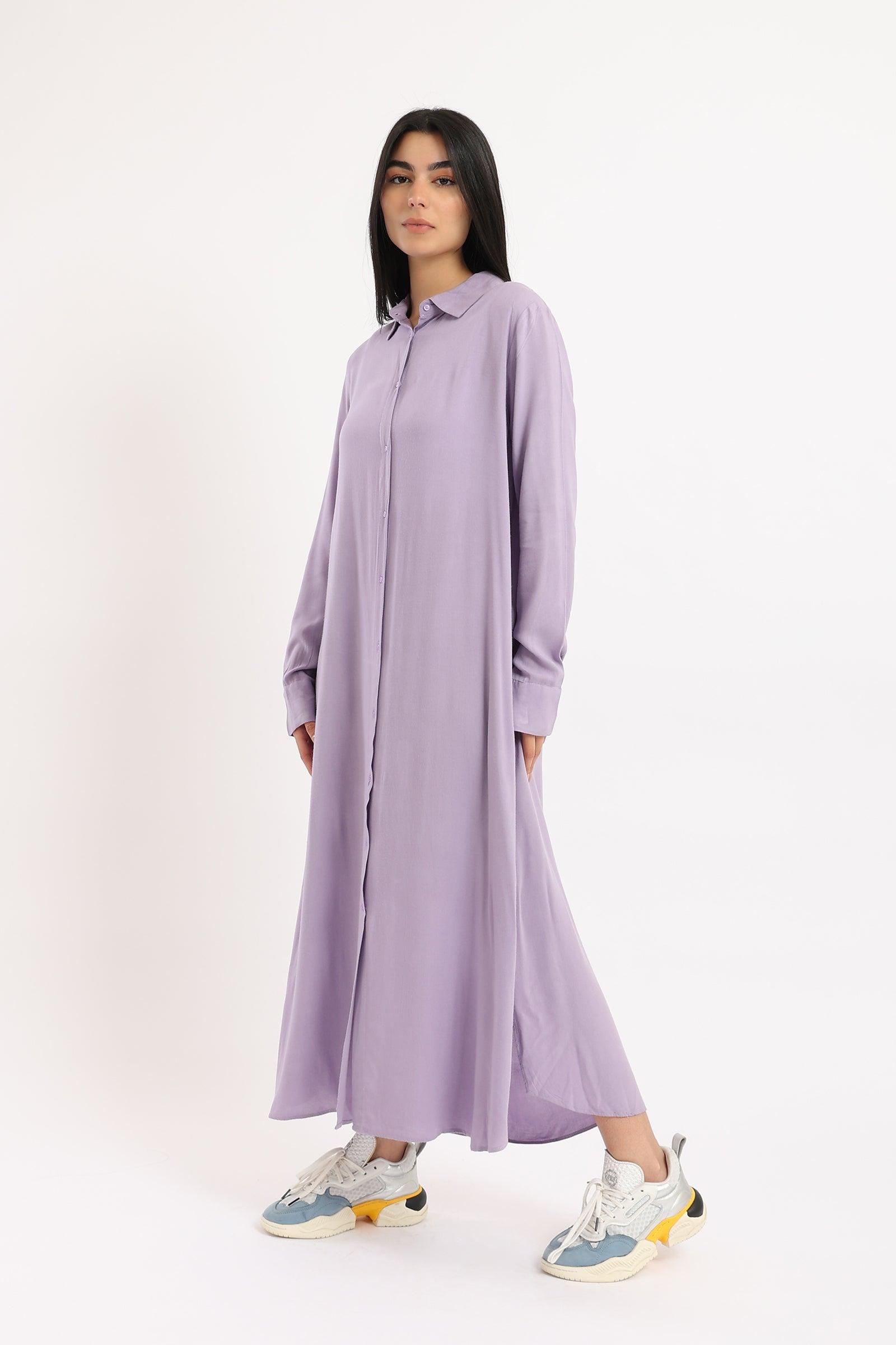 Collared Maxi Shirt Dress - Clue Wear