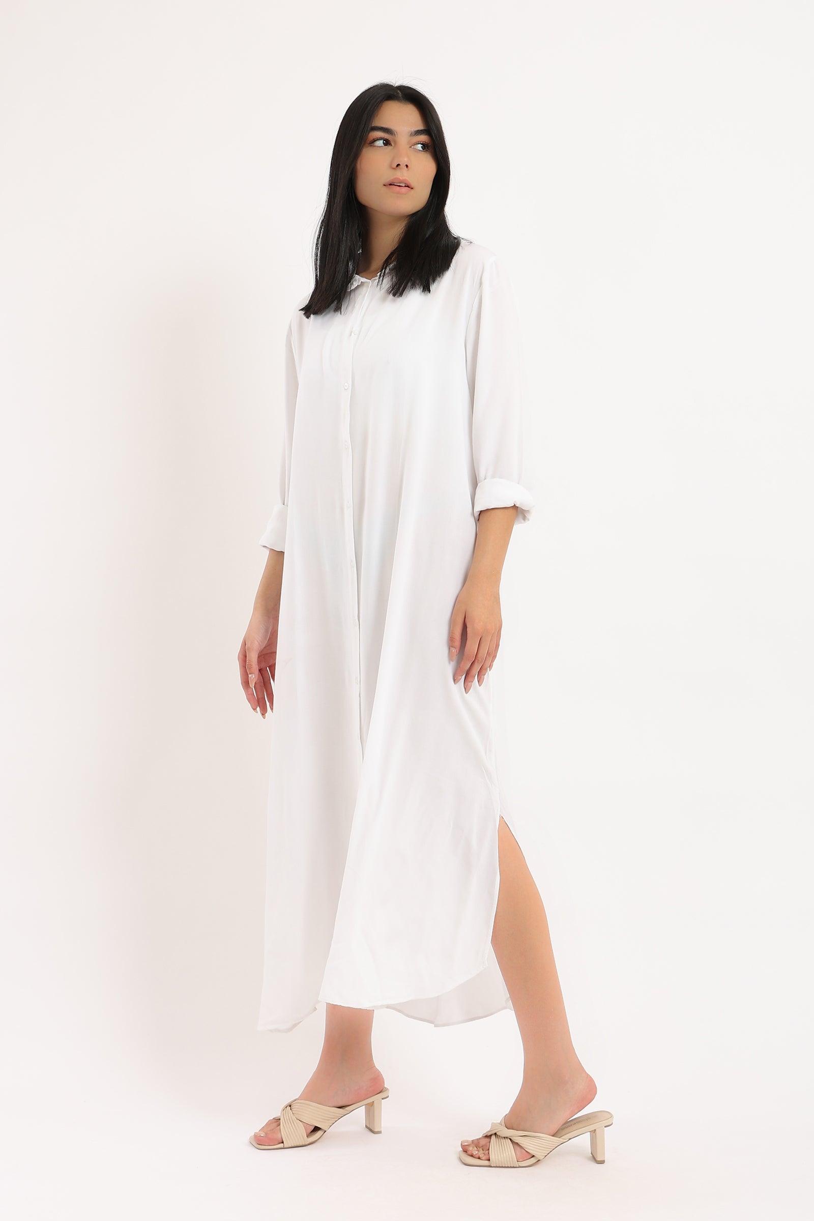 Collared Maxi Shirt Dress - Clue Wear