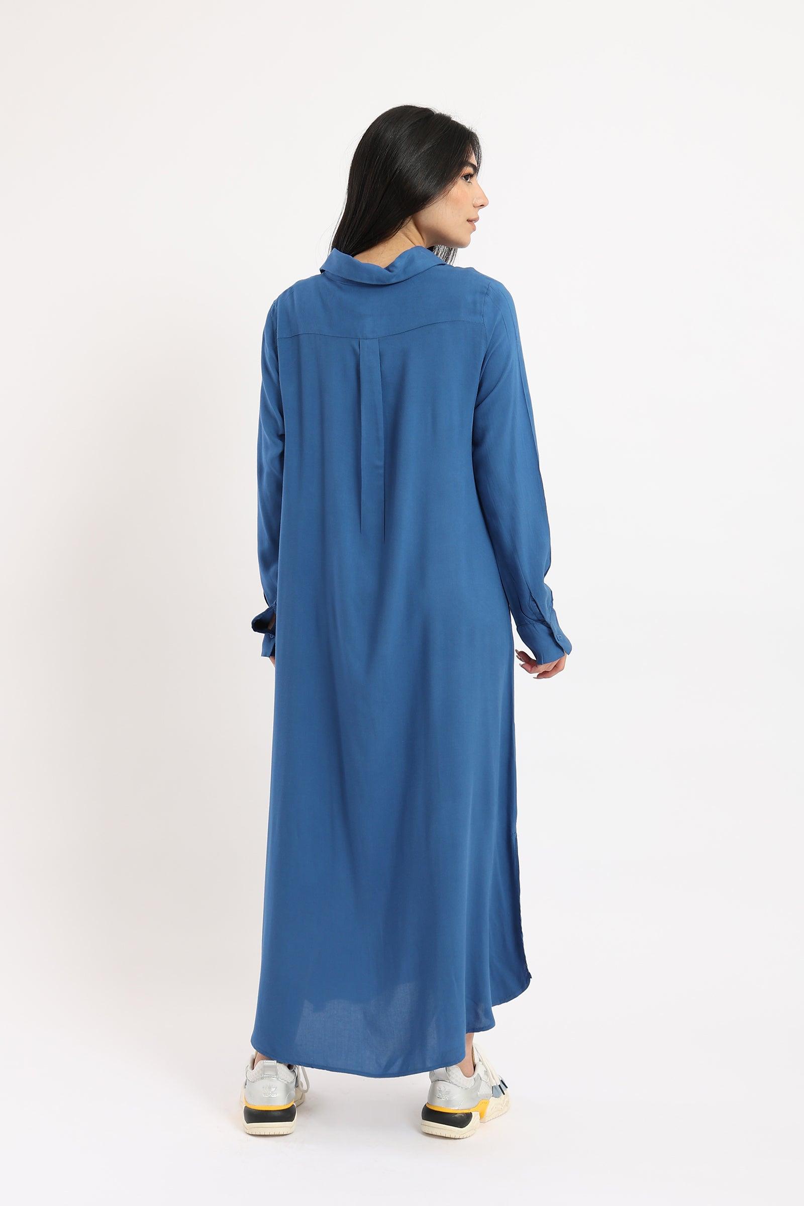 Collared Maxi Shirt Dress - Clue Wear
