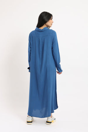 Collared Maxi Shirt Dress - Clue Wear