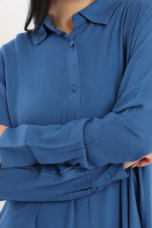 Collared Maxi Shirt Dress - Clue Wear