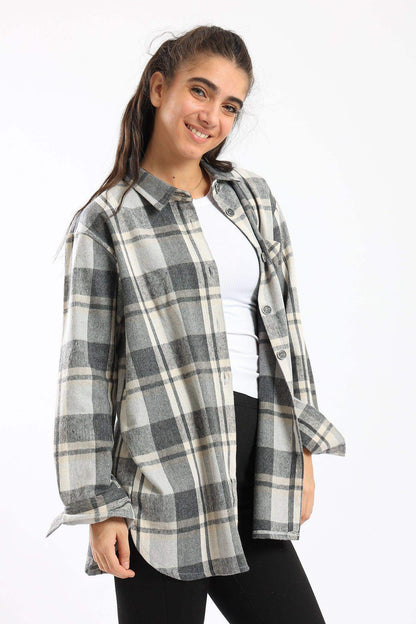 Collared Neck Checkered Shirt - Carina - ÙƒØ§Ø±ÙŠÙ†Ø§