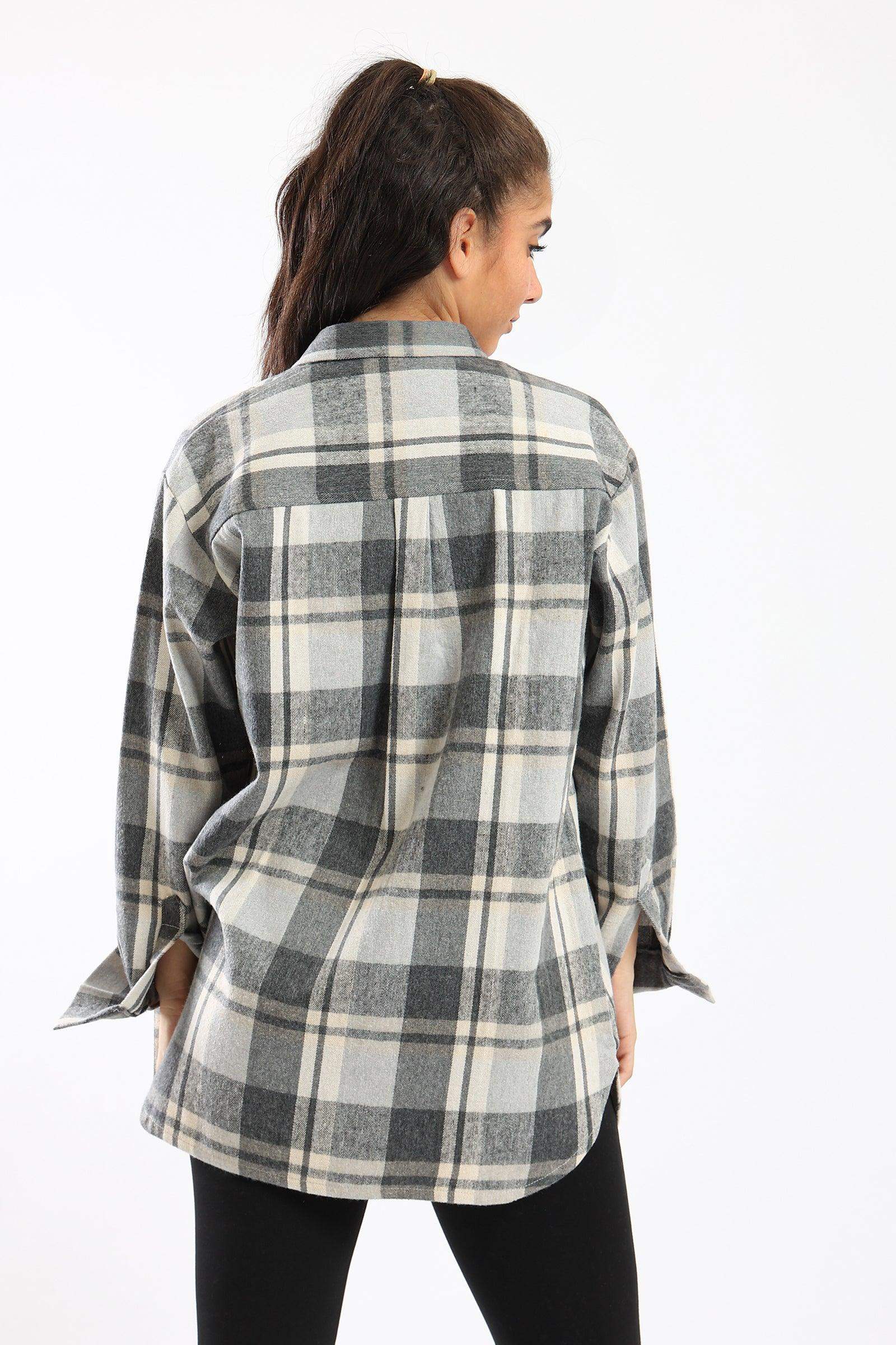 Collared Neck Checkered Shirt - Carina - ÙƒØ§Ø±ÙŠÙ†Ø§