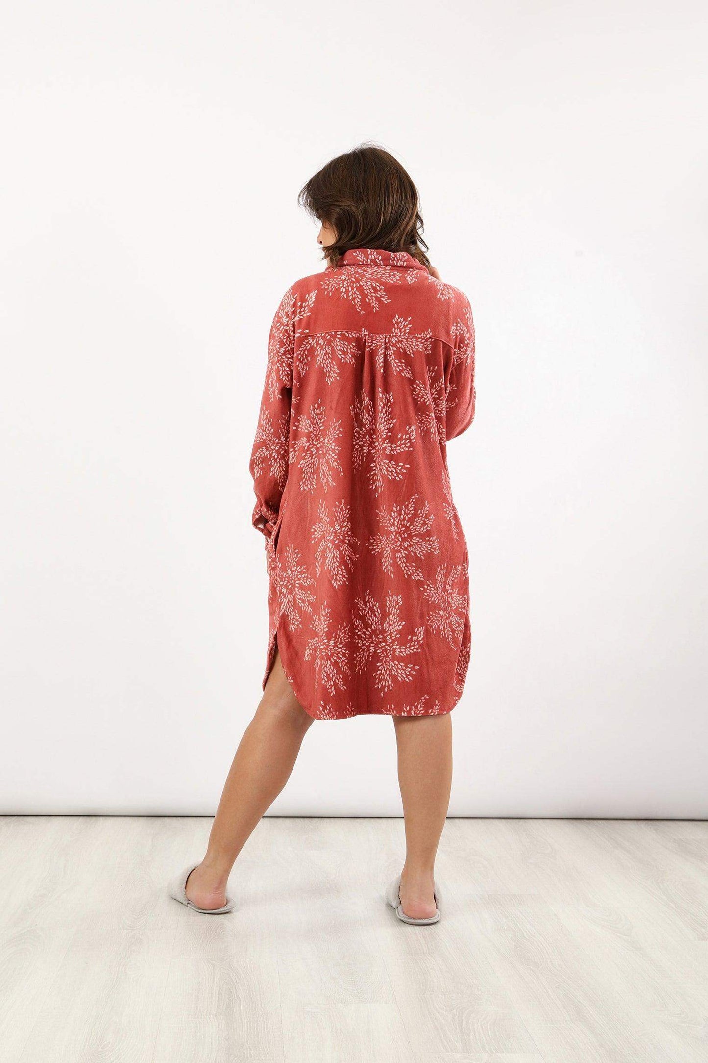 Collared Printed Night Shirt - Carina - ÙƒØ§Ø±ÙŠÙ†Ø§