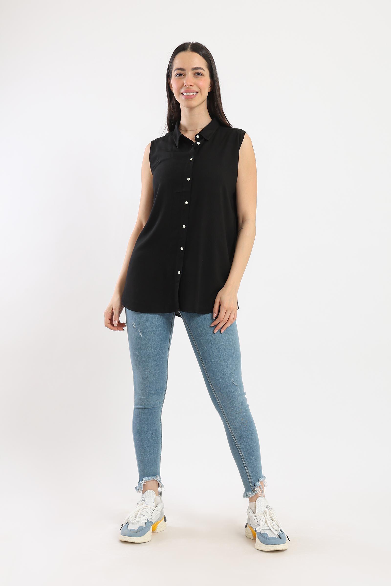 Collared Sleeveless Shirt - Clue Wear