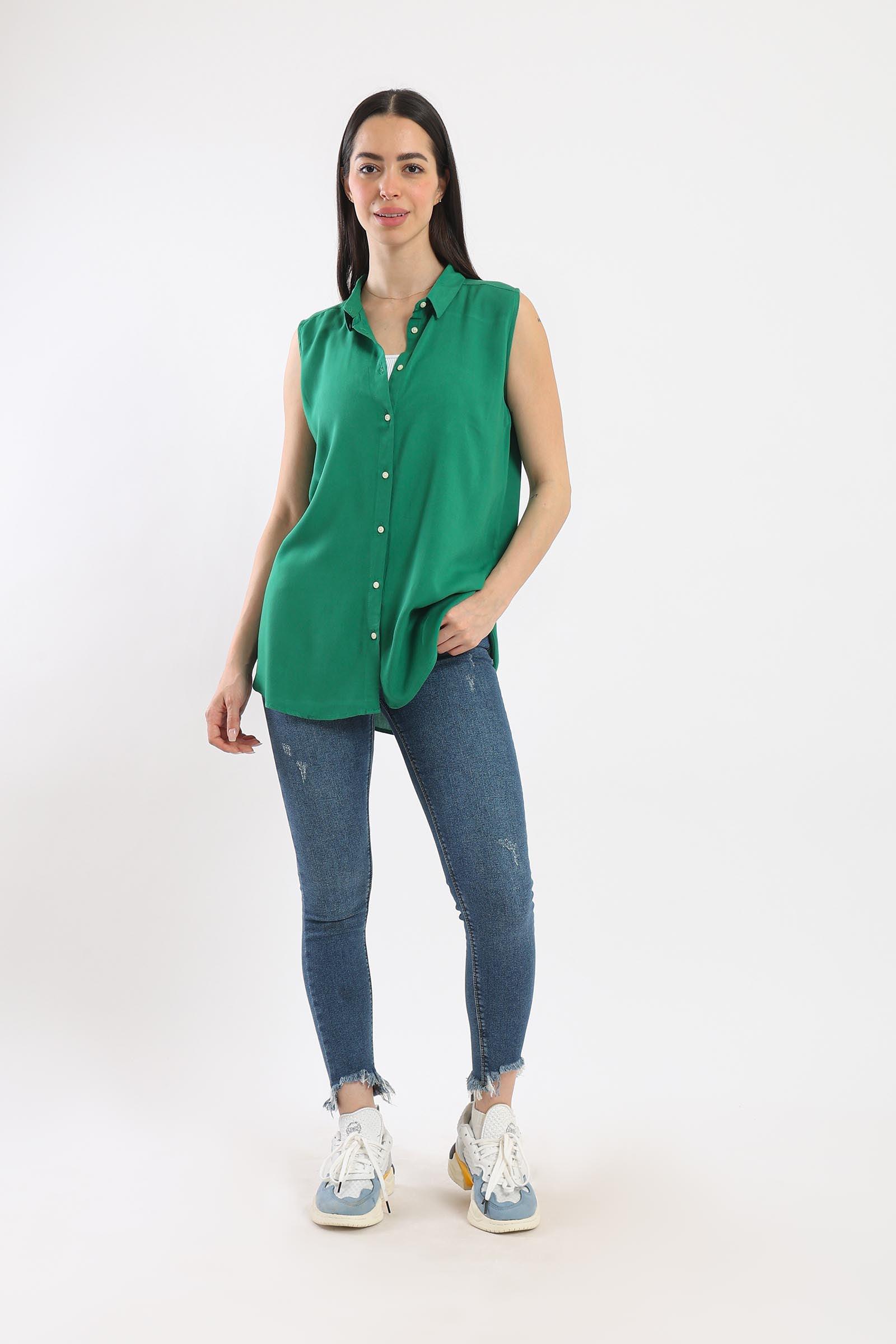 Collared Sleeveless Shirt - Clue Wear