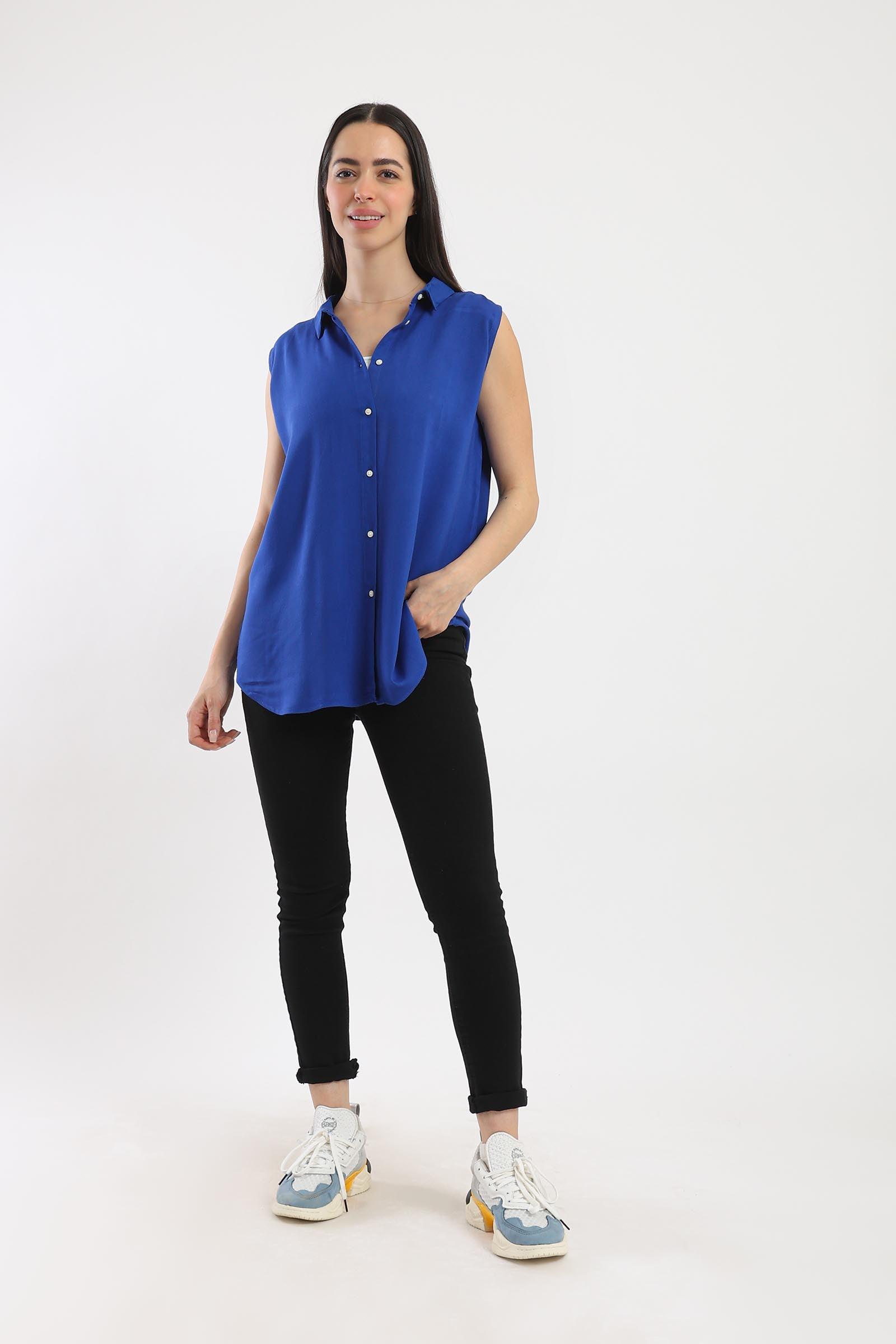 Collared Sleeveless Shirt - Clue Wear